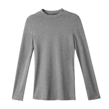 Laden Sie das Bild in den Galerie-Viewer, Langärmliges Schmales Damen-T-Shirt mit Stehkragen