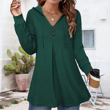 Laden Sie das Bild in den Galerie-Viewer, Damen-Sweatshirt mit Knopfleiste