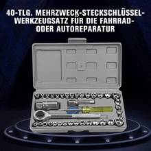 Laden Sie das Bild in den Galerie-Viewer, 40-tlg. Mehrzweck-Steckschlüssel-Werkzeugsatz für die Fahrrad- oder Autoreparatur