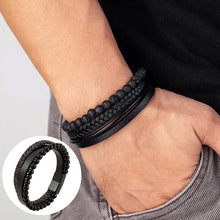 Laden Sie das Bild in den Galerie-Viewer, Naturstein Leder Geflochtenes Armband
