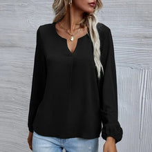 Laden Sie das Bild in den Galerie-Viewer, Einfarbiges Langärmliges Chiffonhemd