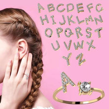 Laden Sie das Bild in den Galerie-Viewer, A-Z Buchstabe Gold Metall Einstellbarer Ring
