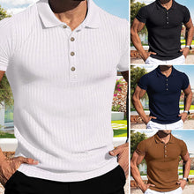 Laden Sie das Bild in den Galerie-Viewer, Kurzärmliges sportliche T-Shirt für Herren mit Revers