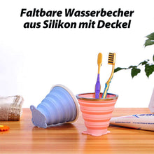 Laden Sie das Bild in den Galerie-Viewer, Faltbare Wasserbecher aus Silikon mit Deckel