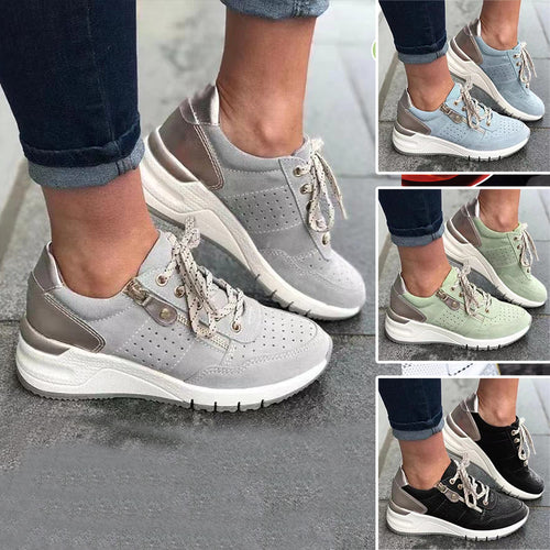 Einfarbige Atmungsaktive Turnschuhe Mit Dicker Sohle