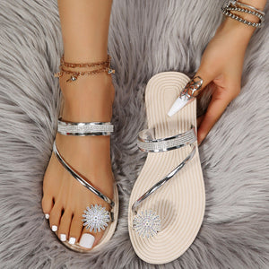 Sommer glänzende Strass Sandalen