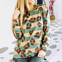 Laden Sie das Bild in den Galerie-Viewer, Lockeres Gestreiftes T-Shirt mit Rundhalsausschnitt