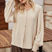 Laden Sie das Bild in den Galerie-Viewer, Einreihiges Lockeres Damenhemd