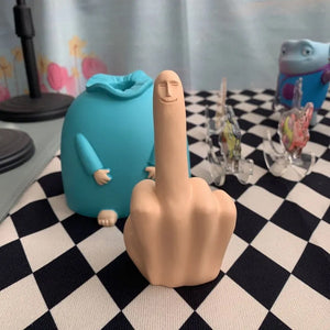 Kleines blaues Mittelfinger-Ornament