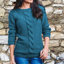 Laden Sie das Bild in den Galerie-Viewer, Damen Strickpullover mit Rundhalsausschnitt