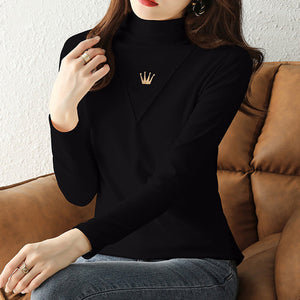 Lässige Langarm-Rollkragenpullover für Damen