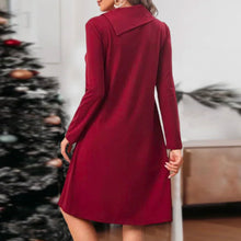 Laden Sie das Bild in den Galerie-Viewer, Elegantes Einfarbiges Kleid mit Knöpfen