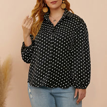 Laden Sie das Bild in den Galerie-Viewer, Gepunktete Bluse mit Ballonärmeln