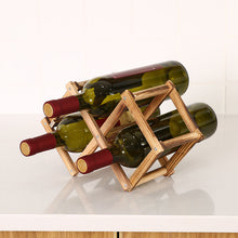 Laden Sie das Bild in den Galerie-Viewer, Klappbares Weinregal aus Holz