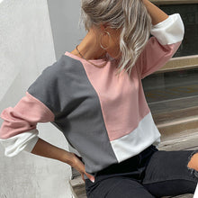 Laden Sie das Bild in den Galerie-Viewer, Gestrickter Sweatshirt mit Farbblock