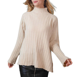 Einfarbiger Pullover mit halbem Rollkragen