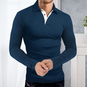 Langärmliges Revers-Poloshirt