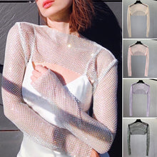 Laden Sie das Bild in den Galerie-Viewer, Französischer Netz-Sonnenschal mit Diamanten