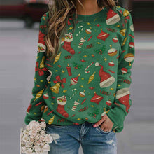 Laden Sie das Bild in den Galerie-Viewer, Rundhalsausschnitt Weihnachtsmütze Print Sweatshirt