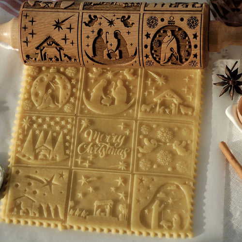 Nudelholz mit Christusmotiv