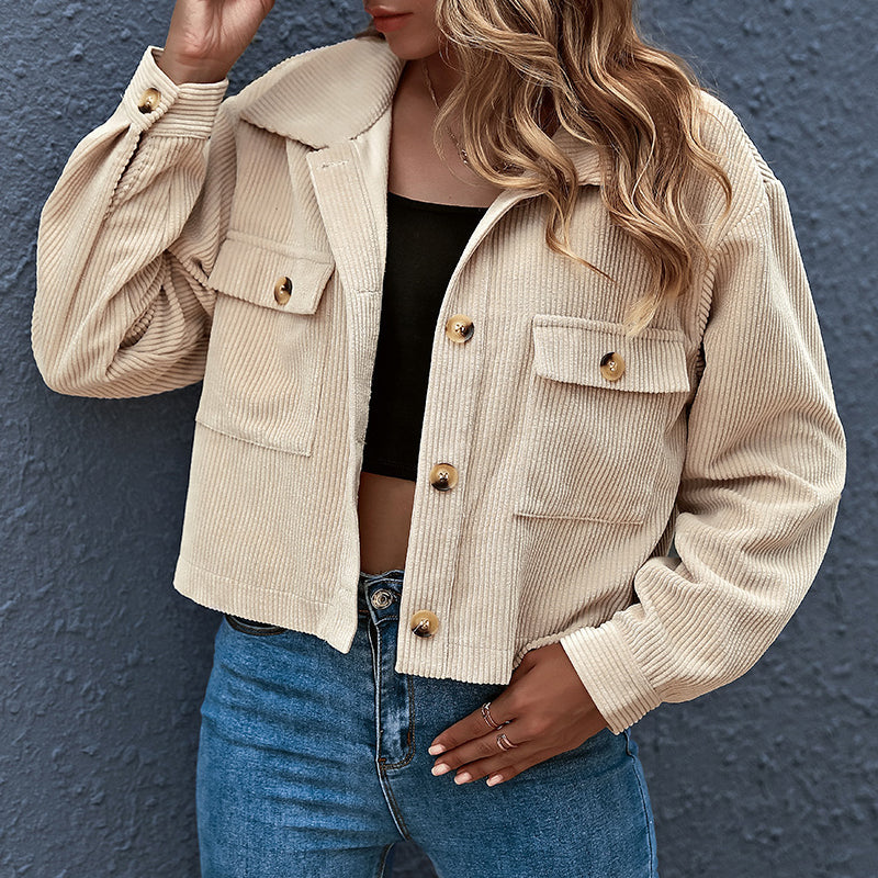 Lässige Kurze Cordjacken für Damen