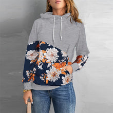 Laden Sie das Bild in den Galerie-Viewer, Langarmiges Sweatshirt mit Kapuze und hohem Ausschnitt