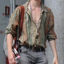 Laden Sie das Bild in den Galerie-Viewer, Vintage gestreiftes Langarm-Shirt