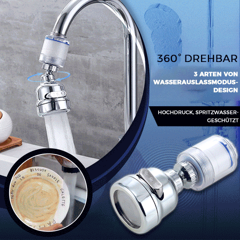 Spritzwassergeschützter Druckfilterhahn mit drei Geschwindigkeiten