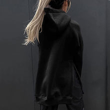 Laden Sie das Bild in den Galerie-Viewer, Langarm-Fleece-Sweatshirt mit Kapuze für Damen