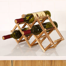Laden Sie das Bild in den Galerie-Viewer, Klappbares Weinregal aus Holz
