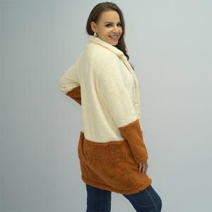 Doppelseitige Fleece-Oversized-Slip-Pocket-Jacke