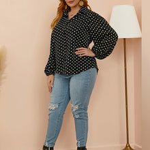 Laden Sie das Bild in den Galerie-Viewer, Gepunktete Bluse mit Ballonärmeln