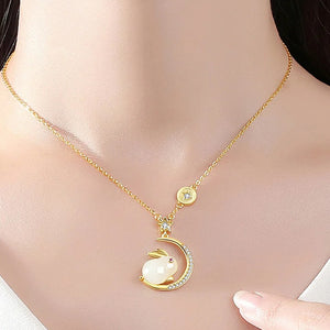 Hetian Jade-Kaninchen-Halskette