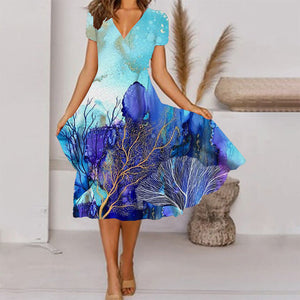 Maxirockkleid mit Positionsdruck