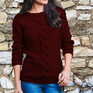 Damen Strickpullover mit Rundhalsausschnitt