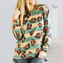 Laden Sie das Bild in den Galerie-Viewer, Lockeres Gestreiftes T-Shirt mit Rundhalsausschnitt