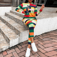 Laden Sie das Bild in den Galerie-Viewer, Lässig Gestreiftes 2-Teiliges Set