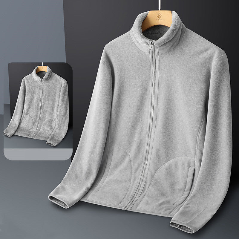 Wende-Sweatshirt mit Stehkragen aus Fleece