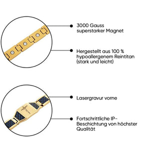 Kohlefaser-Magnet-Titan-Stahl-Armband