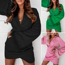 Laden Sie das Bild in den Galerie-Viewer, Modisches Kleid mit Fransenärmeln für Damen