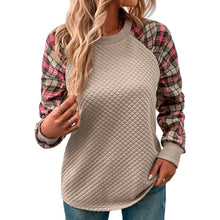 Laden Sie das Bild in den Galerie-Viewer, Karierte Patchwork-Sweatshirts für Damen