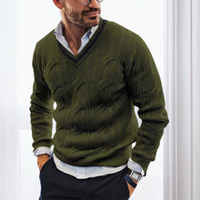 Laden Sie das Bild in den Galerie-Viewer, Schmaler Strickpullover mit V-Ausschnitt