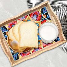 Laden Sie das Bild in den Galerie-Viewer, Diamantbemalter Speiseteller DIY handgefertigtes Holztablett
