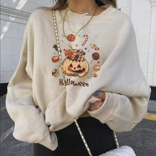 Laden Sie das Bild in den Galerie-Viewer, Halloween Kürbis Damen Sweatshirt