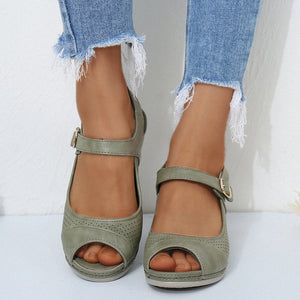 Klassische Lässige Sandalen Mit Fischmaul