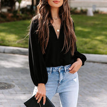 Laden Sie das Bild in den Galerie-Viewer, Lässige Bequeme Bluse mit V-Ausschnitt