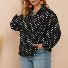 Laden Sie das Bild in den Galerie-Viewer, Gepunktete Bluse mit Ballonärmeln
