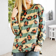 Laden Sie das Bild in den Galerie-Viewer, Lockeres Gestreiftes T-Shirt mit Rundhalsausschnitt