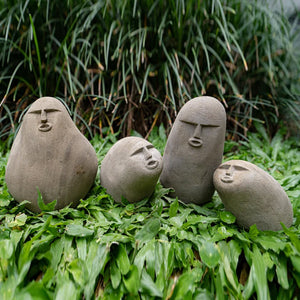 Steinschnitzerei Gesicht Figurine