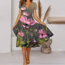 Laden Sie das Bild in den Galerie-Viewer, Maxirockkleid mit Positionsdruck